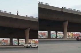 محاولة انتحار على كوبري جدة (تويتر)