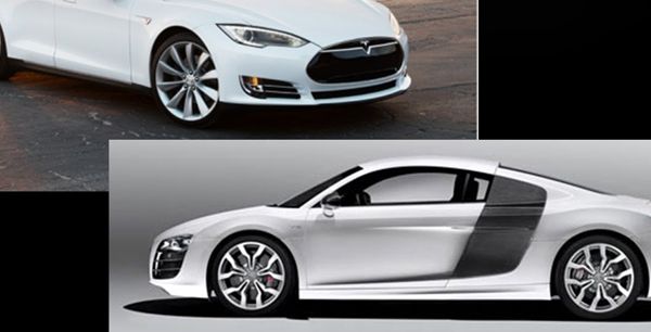 تيسلا موديل S وأودي R8 V10.