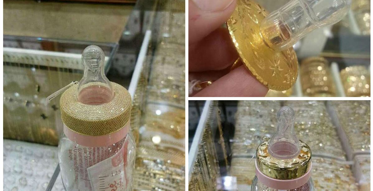 رضاعات مرصعة بالذهب في السعودية