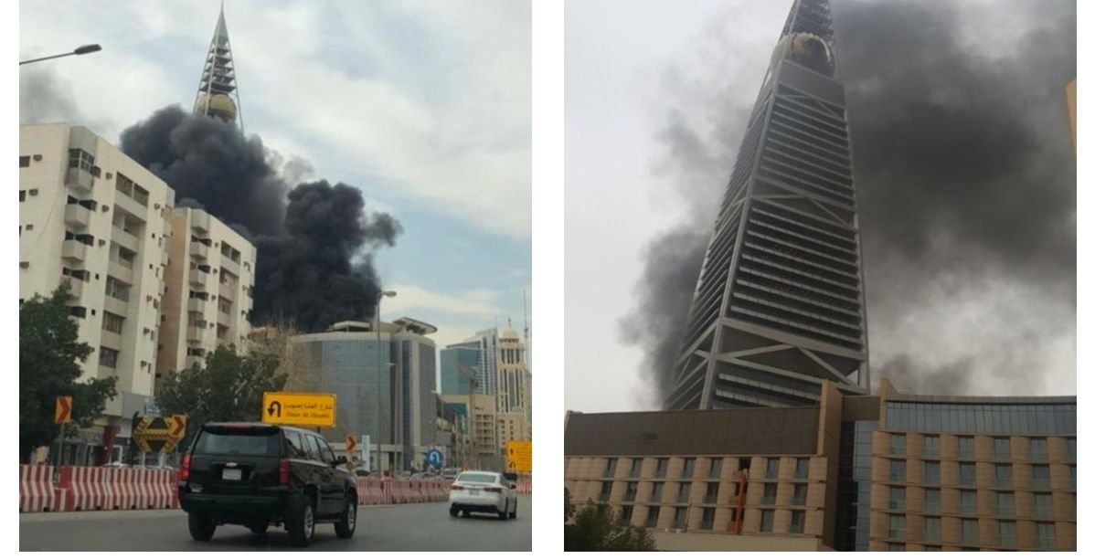 حريق برج الفيصلية في الرياض
