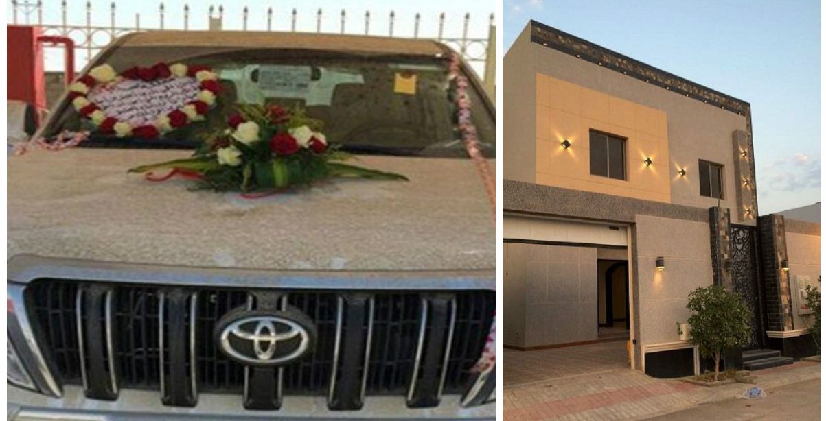 معلمة سعودية تهدي زوجها سيارة وفيلا