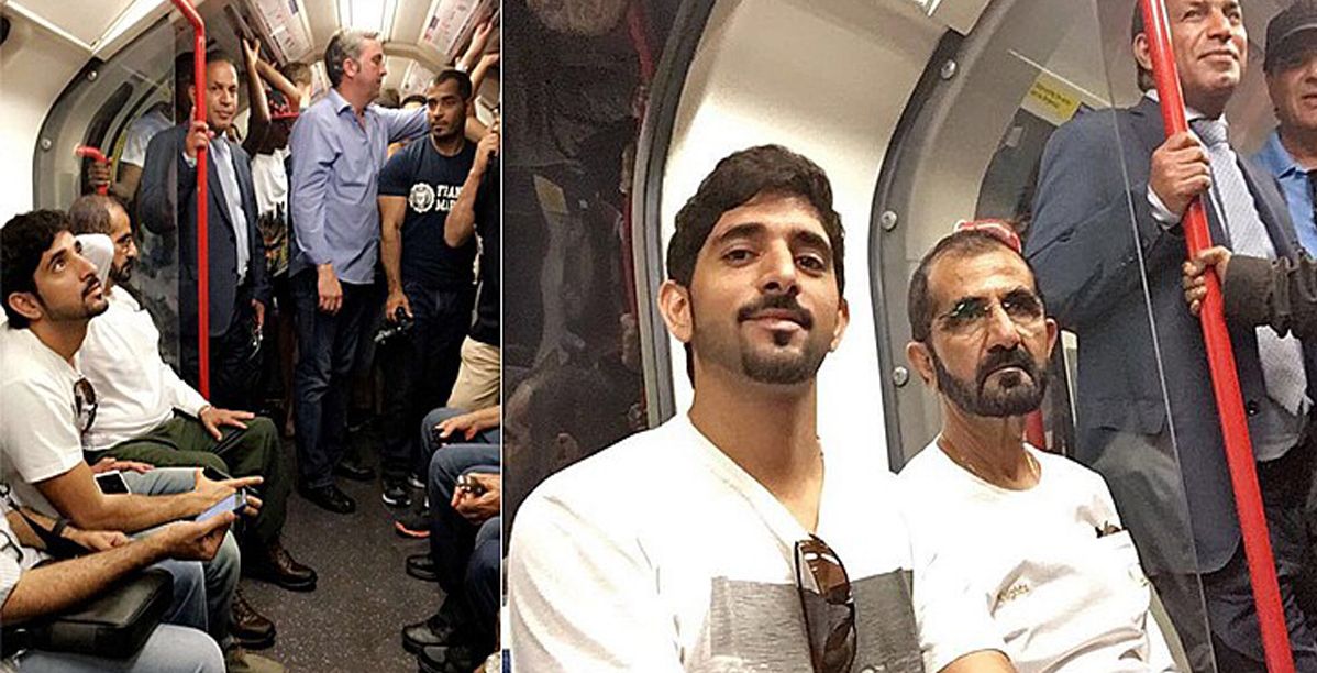 صور الامير فزاع ووالده في مترو لندن