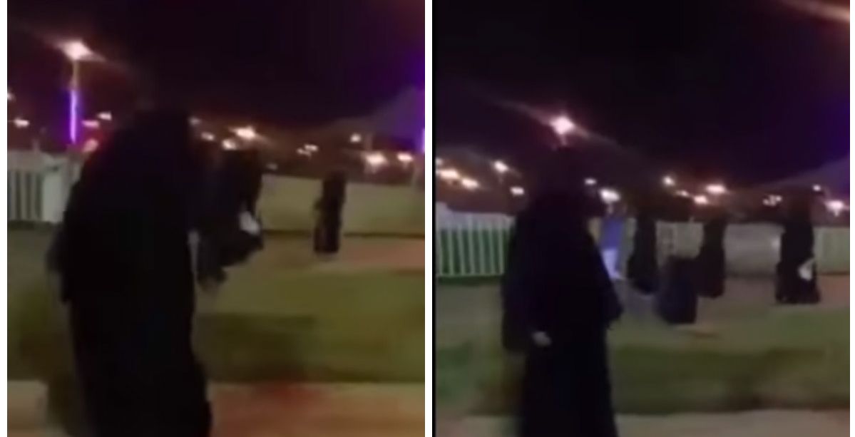 فتاة سعودية ترقص في مكان عام