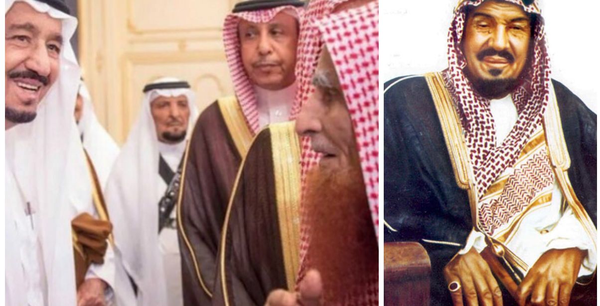 الملك عبد العزيز والقشمعي والملك سلمان