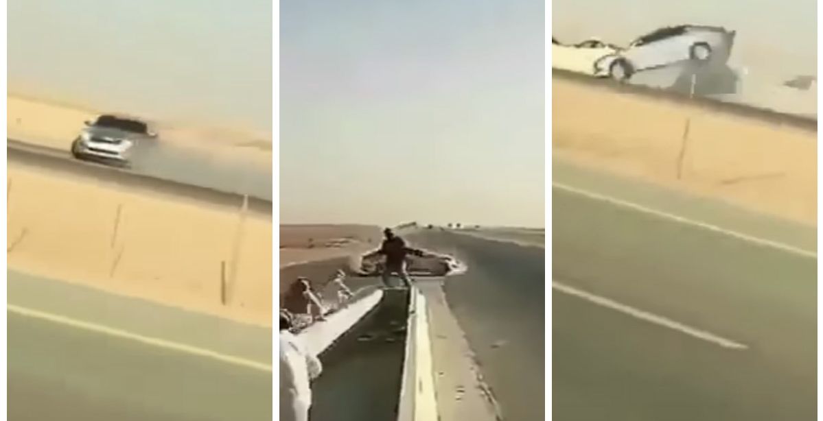 كيف نجا عدد من الاشخاص من محفط فقد السيطرة على سيارته
