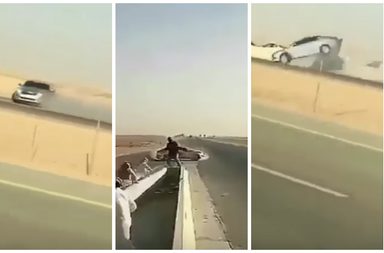 كيف نجا عدد من الاشخاص من محفط فقد السيطرة على سيارته