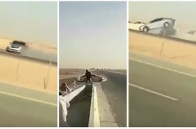 كيف نجا عدد من الاشخاص من محفط فقد السيطرة على سيارته