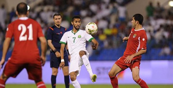 من مباراة السعودية والأردن الودية