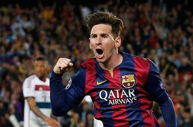 ميسي بعد التسجيل على بايرن