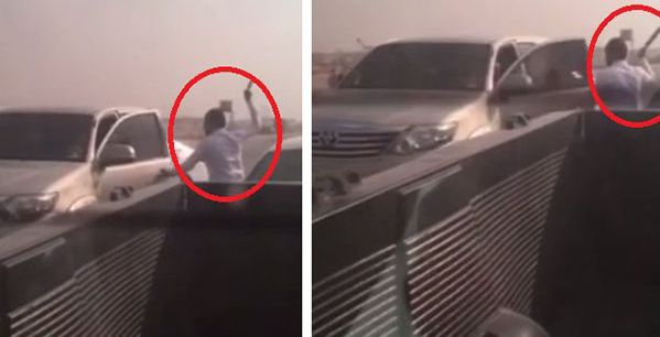 رجل يعتدي بالساطور على سائق مركبة