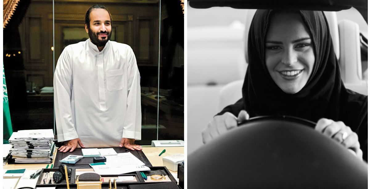 محمد بن سلمان في صورة حديثة له في مكتبه (بلومبيرج بيزنيس ويك)