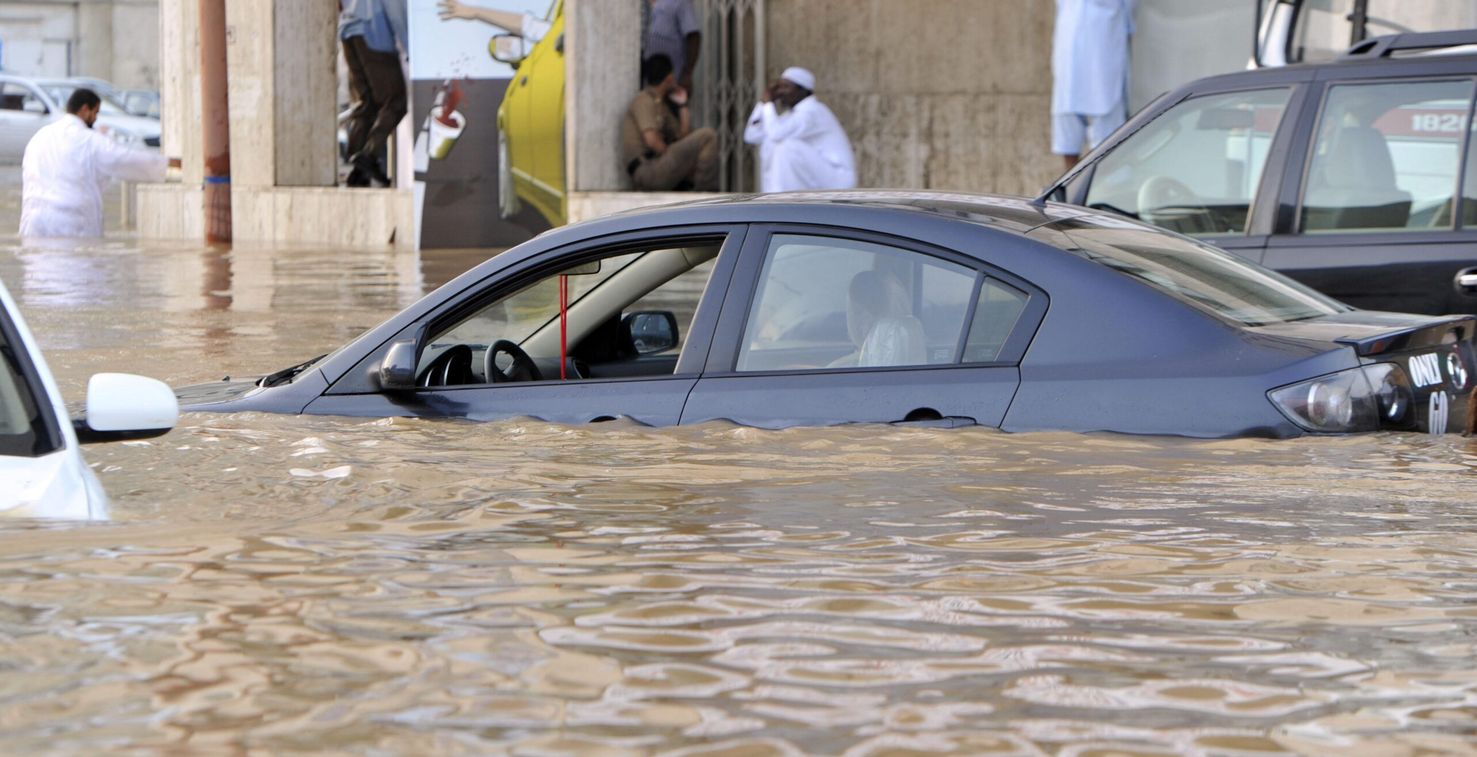 صورة أرشيفية للسيول في جدة