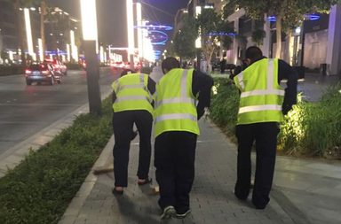 ينظفون شوارع دبي (albayan)