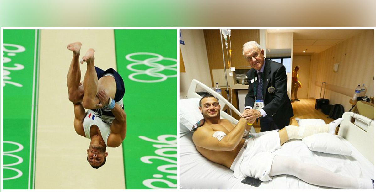 لاعب الجمباز يتعرض لكسر مزدوج في الاولمبياد