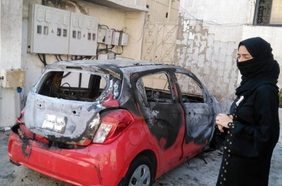 السيارة المحترقة التي تعود إلى نورهان بسام