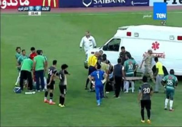 فيديو إصابة عنيفة في الدوري المصري الممتاز