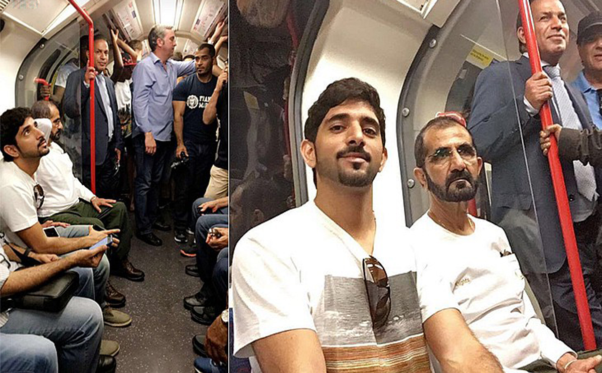 صور الامير فزاع ووالده في مترو لندن