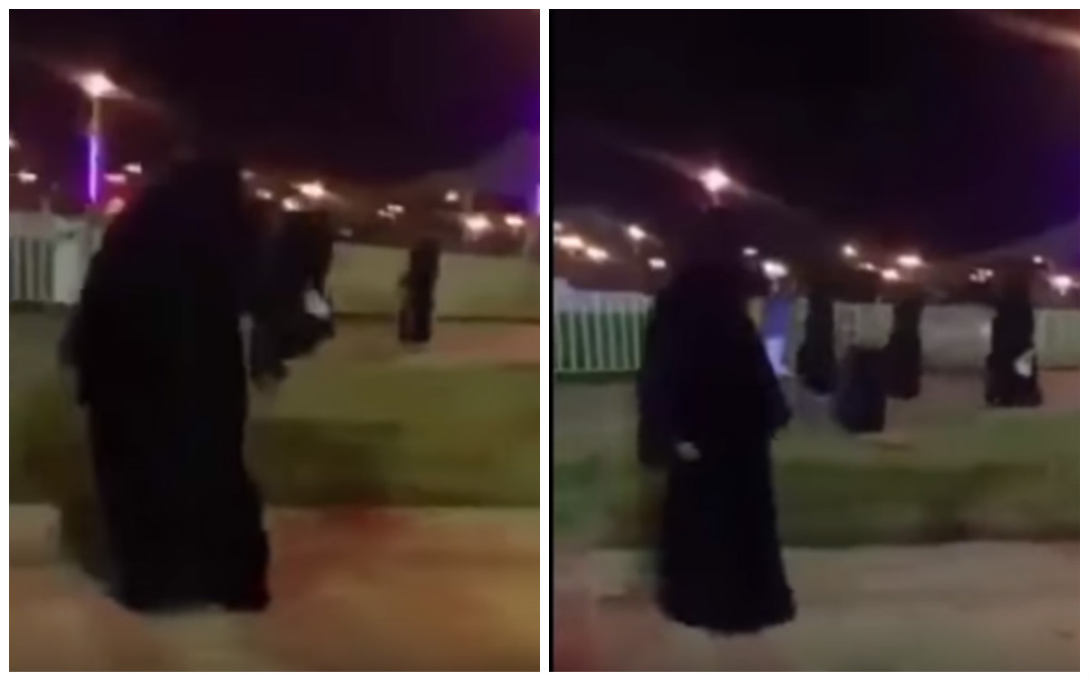 فتاة سعودية ترقص في مكان عام