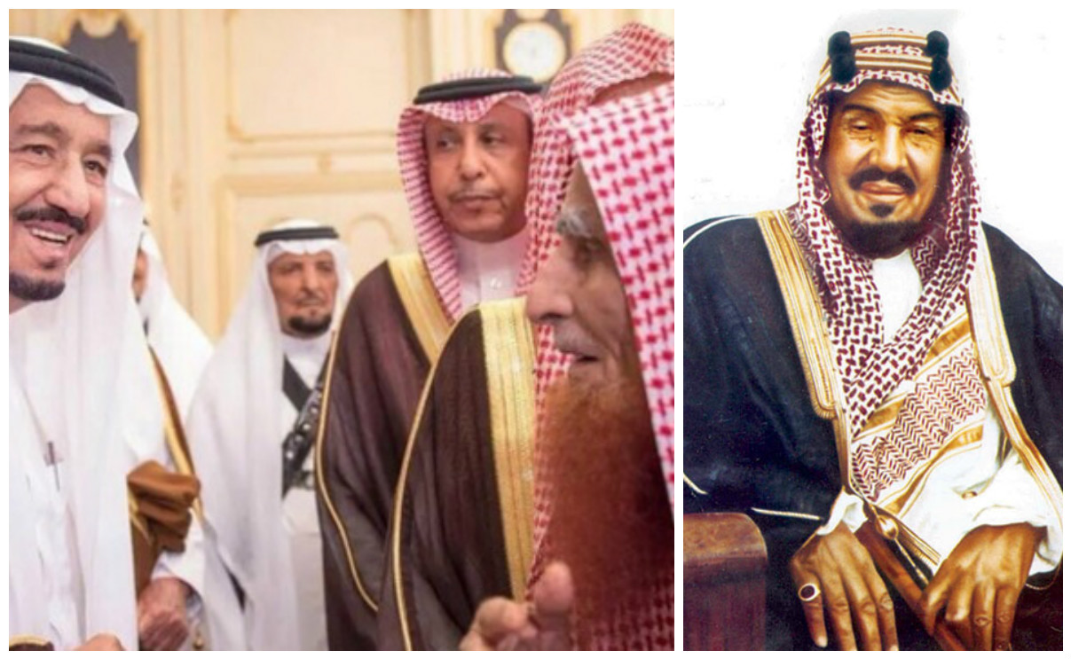 الملك عبد العزيز والقشمعي والملك سلمان