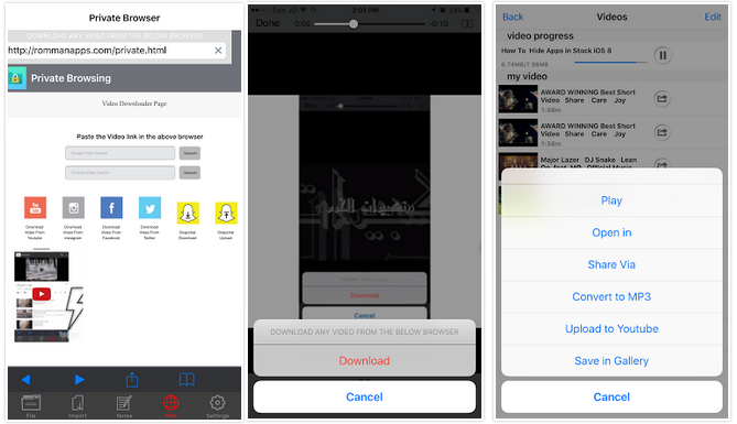تطبيق secret folder لتحميل الفيديو