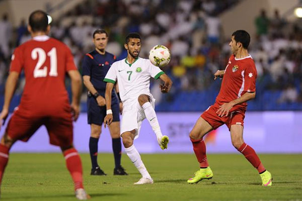 من مباراة السعودية والأردن الودية