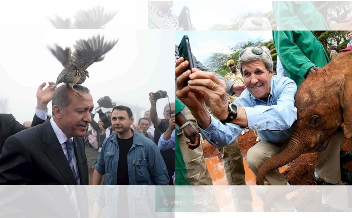 اردوغان وكيري في لقطات مضحكة