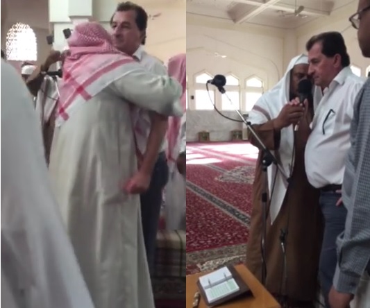 أثناء تلو الشهادتين والتهنئة (يوتيوب)