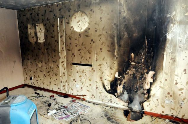 صورة أرشيفية لحريق جراء شاحن (Caters News Agency)