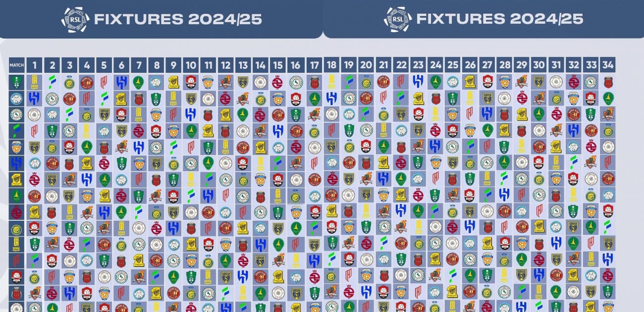 الإعلان عن جدول مباريات دوري روشن السعودي 2024-2025